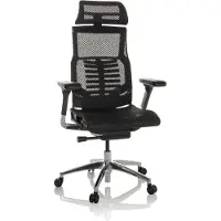 Hjh OFFICE High End Bürostuhl POFIT GEN2 Ergonomischer Schreibtischstuhl mit Armlehnen Netzstoff Schwarz Drehstuhl für Büro, Zuhause