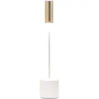 Zafferano - Carolina LED wiederaufladbare dimmbare Touch-Tischlampe - glänzendes Weiß und gebürstetes Messing