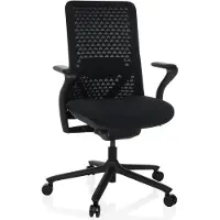 Hjh OFFICE High End Bürostuhl VERVIO Ergonomischer Schreibtischstuhl mit Armlehnen Stoff / Netzstoff Schwarz Drehstuhl für Büro, Zuhause