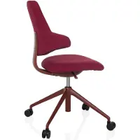 Hjh OFFICE Profi Bürostuhl PALIANO Ergonomischer Schreibtischstuhl ohne Armlehnen Stoff Rot Drehstuhl für Büro, Zuhause