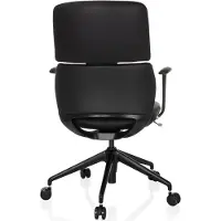 Hjh OFFICE Profi Bürostuhl ATMOS DESIGNER Ergonomischer Schreibtischstuhl mit Armlehnen Kunstleder Schwarz Drehstuhl für Büro, Zuhause