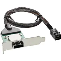 InLine SAS HD LP PCI Slotblech m. Kabel, ext. SFF-8088 auf int. SFF-8643, 0,75m, SFF-8643, Mini-SAS, SFF-8808, Niedriges Profil, Schwarz, Chrom, Grün, 81 mm, 750 mm