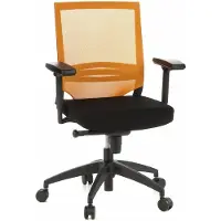 Hjh OFFICE PORTO BASE - Profi Bürostuhl Schwarz / Orange