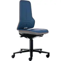 BIMOS Arbeitsstuhl NEON, Permanentkontakt, Grundmodell ohne Polsterelement, mit Rollen, Flexband grau