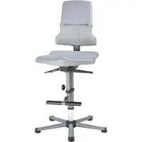 BIMOS Arbeitsstuhl SINTEC, Permanentkontakt m. Sitzneigungsverstellung, Orthositz, o. Armlehnen & Polsterung, Gleiter + Aufst.