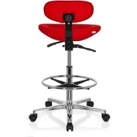 Hjh OFFICE WORK MF - Arbeitsstuhl Arbeitshocker Rot