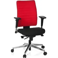 Hjh OFFICE PRO-TEC 350 - Profi Bürostuhl Schwarz / Rot