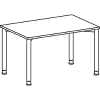 Geramöbel Schreibtisch, BxTxH 1200x800x680-800 mm, höhenverstellbar, Platte lichtgrau, Rundrohrgestell anthrazit