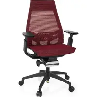 Hjh OFFICE GENIDIA SMART BLACK Netz - Profi Bürostuhl Rot / Schwarz