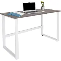 Hjh OFFICE WORKSPACE LIGHT I | 120x60 - Schreibtisch Grau / Weiß