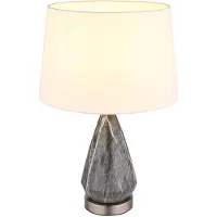 Globo Lighting LED Tischleuchte, Marmoroptik, weiß, Textil, H 54 cm