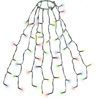 Salcar 8 x 0.6m 48 LED Lichterkette LED Lichtervorhang Christbaumbeleuchtung mit Ring 9 Lichtmodi Weihnachtsbeleuchtung Weihnachten Deko