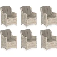 SonnenPartner Avatar 6er-Set Garten-Sessel Gartenstuhl Alu mit Polyrattan white-coral
