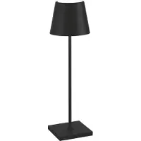 Zafferano Poldina Pro LED-Tischleuchte Schwarz, wiederaufladbar & dimmbar, Akkulaufzeit bis 12 h, IP65 für Außenbereich