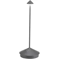 Zafferano Pina Pro LED-Tischleuchte, dunkelgrau, wiederaufladbar und dimmbar, kabellos, Safran, 2200-2700-3000K, IP54, 12 Stunden Akkulaufzeit