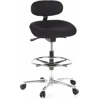 Hjh OFFICE WORK MF - Arbeitsstuhl Arbeitshocker Schwarz