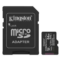 Kingston Technology 64GB microSDXC Canvas Select Plus Gen3 100MB/s A1 (Einschließlich SD Adapter), 64 GB, MicroSDXC, Klasse 10, UHS-I, 100 MB/s, Class 1 (U1)
