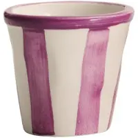 Zafferano Safranfarbenes 6-teiliges Gläserset, Lido-Kollektion, Modell Righe, handgefertigte Keramik, Farbe Lila, hergestellt in Italien, einzigartiges Design