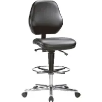 Interstuhl Bimos Arbeitsdrehstuhl Solitec mit Rollen und Fußring Kunstleder Höhe 650-910mm - 9131-2571-525-807