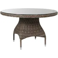 Brafab Esstisch Ninja 120 x 74 x 120 cm Polyrattan Glas Braun