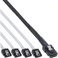 InLine SAS-Kabel (OCR), 1x Mini-SAS zu 4x SATA