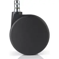 Hjh OFFICE 5x ROLO No-Noise 11mm/75mm Teppichböden - Stuhlrollen Schwarz