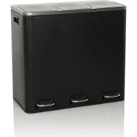 Hjh OFFICE Mülleimer 54 Liter Clean 9 Abfalleimer Mülltrenner rechteckig für Küche, Büro mit Step-On 56.0 x 61.0 x 31.5 cm