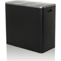 Hjh OFFICE Mülleimer 54 Liter Clean 9 Abfalleimer Mülltrenner rechteckig für Küche, Büro mit Step-On 56.0 x 61.0 x 31.5 cm