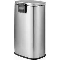 Hjh OFFICE Mülleimer 30 Liter Clean 15 Abfalleimer Mülltrenner rechteckig für Küche, Büro mit Step-On 63.0 x 30.0 x 36.0 cm
