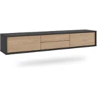 Petits-meubles TV-Möbel Idra mit 2 Schubladen und 2 Türen, Holzoptik und Grau, 180cm