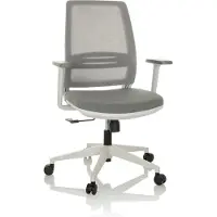 Hjh OFFICE Home Office Bürostuhl PROFONDO ECO W Schreibtischstuhl mit Armlehnen Stoff / Netzstoff Drehstuhl