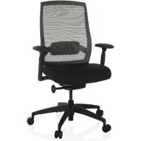 Hjh OFFICE Profi Bürostuhl COLORE Ergonomischer Schreibtischstuhl mit Armlehnen (höhenverstellbar) Stoff / Netzstoff Schwarz Drehstuhl für Büro, Zuhause