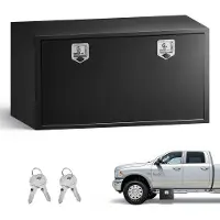 Vevor Lkw Unterbaubox 1219 x 609 x 609 mm Unterflur Staukasten Kaltgewalzter Stahl Wasserdichter Werkzeugkasten mit T-Griff Schloss für Lkw Anhänger Transporter Werkzeugkiste Unterflurkasten Schwarz