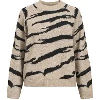 Object Gemusterter Strickpullover Grau L