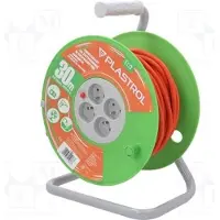 PLAST-ROL przedłużacz bębnowy Standard Line 30m H05VV-F 3x1,5 4xGS 16A pomarańczowy (W-98949)