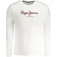 Pepe Jeans für Herren. PM508209 Eggo Langes T-shirt N weiß (S), Schwarz, Lässig, Baumwolle, Langarm
