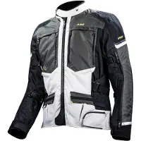 LS2 Norway wasserdichte Motorrad Textiljacke, schwarz/grau/fluo-gelb, 3XL