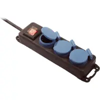As Schwabe as-Schwabe 3-fach Steckdosenleiste 1,5m Mehrfachsteckdose mit Schalter 230V IP44