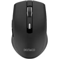 Deltaco Silent Wireless USB-C Travel Mouse with USB-C Rece - Mus - 6 knapper - Sort
