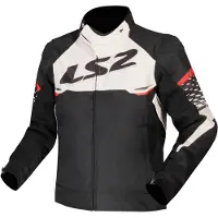 LS2 Helmets LS2 Apex wasserdichte Motorrad Textiljacke, schwarz/weiß/rot, M