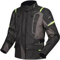 LS2 Narvik wasserdichte Damen Motorrad Textiljacke, schwarz/grau/fluo-gelb, M