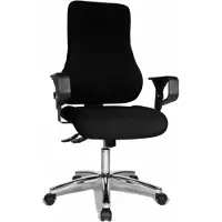 Topstar Profi Bürostuhl MELBOURNE AL X3 Ergonomischer Schreibtischstuhl mit Armlehnen Stoff Schwarz Drehstuhl für Büro, Zuhause