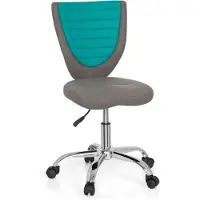 Hjh OFFICE KIDDY COMFORT - Kinderdrehstuhl Grau / Türkis