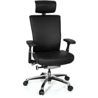 Hjh OFFICE NOVA | Leder - Profi Bürostuhl Schwarz