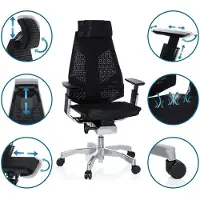 Hjh OFFICE GENIDIA PRO - High End Bürostuhl Schwarz