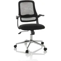 Hjh OFFICE Home Office Bürostuhl MIKO B ECO Schreibtischstuhl mit abklappbaren Armlehnen Stoff / Netzstoff Drehstuhl