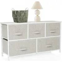 Hjh LIVING Kommode mit 5 Schubladen FOLDAR Sideboard Schrank 55.0 x 100.0 x 30.0 cm