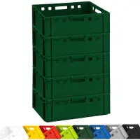 BURI 5x Fleischkiste E2 Fleischerkiste Eurobox 60x40x20cm lebensmittelecht, robust, stapelbar | Lagerkisten, Stapelkisten, Metzgerkiste Germany