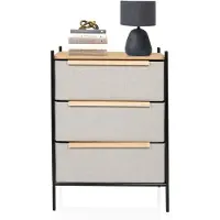 Hjh LIVING Kommode mit 3 Schubladen STUVAR Sideboard Schrank 79.0 x 58.0 x 39.0 cm