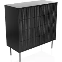 Hjh LIVING Kommode mit 4 Schubladen KARBY K Sideboard Schrank 95.0 x 90.0 x 40.0 cm